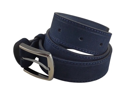 Dark blue muški velur kaiš za farmerice - Img 2