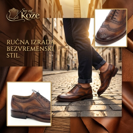 Duvan braon Oxford cipele od napa kože - Img 2