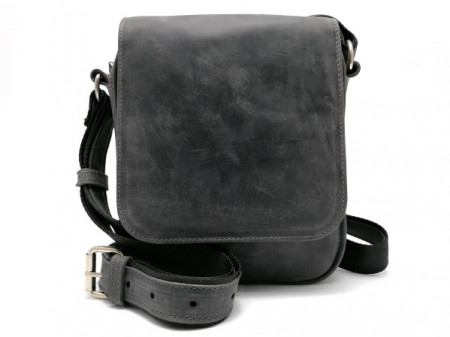 Kožna torba Leather siva brušena