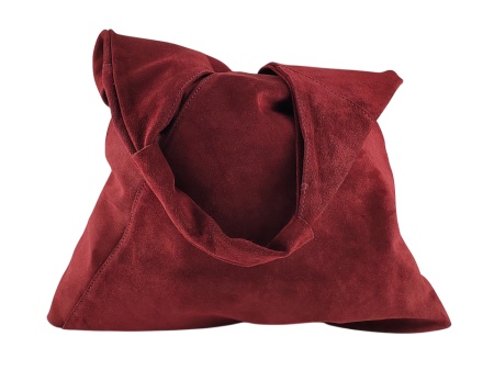 Velika bordo ženska torba od prevrnute kože Shopper - Img 2