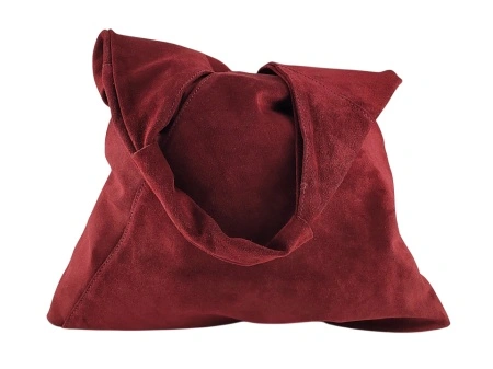 Velika bordo ženska torba od prevrnute kože Shopper - Img 2