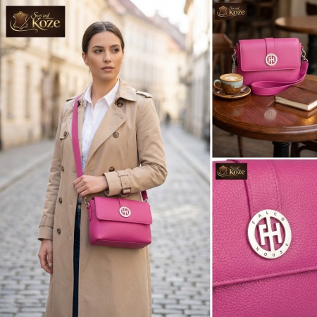Pink ženska tašna od prirodne kože Pretty - Img 2