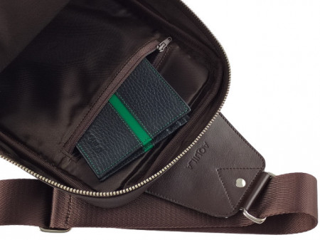 Velika braon kožna torba preko grudi i preko leđa - Crossbody braon - Img 5