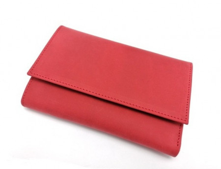 Ženski kožni novčanik Elegant crveni brušeni