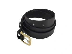 Crni elegantni ženski kožni kaiš sa zlatnom šnalom - Img 4