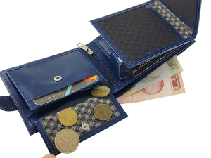 Veliki kožni novčanik KING plavi - Img 5