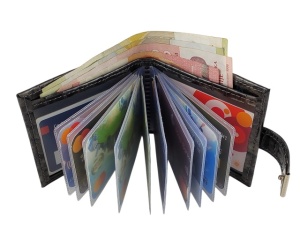 Ženski kožni novčanik za 12 kartica i papirni novac sivi kroko - Img 5
