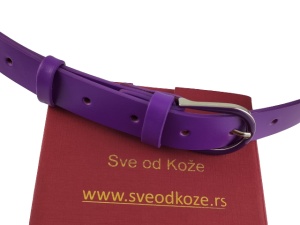 Uski ljubičasti ženski kožni kaiš - Img 2