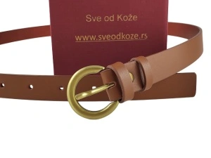 Uski ženski kožni kaiš Karamela