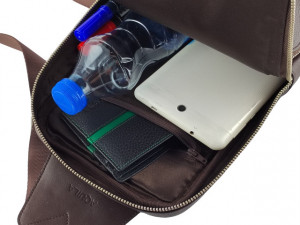 Velika braon kožna torba preko grudi i preko leđa - Crossbody braon - Img 7