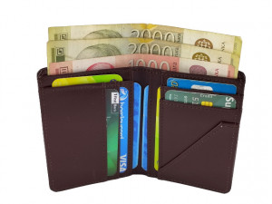 100% kožni minimalistički novčanik tamno braon - Img 6