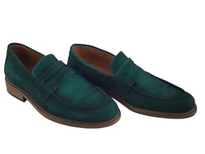 Zelene casual mokasine od velura