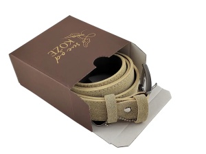 Krem svetli kaiš od prevrnute kože za pantalone i farmerice - Img 5