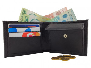 Muški kožni novčanik m2 crni reljef