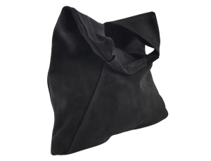 Velika crna ženska torba od prevrnute kože Shopper