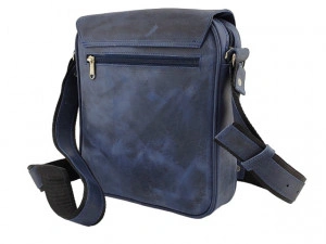 Velika Leather plava brušena kožna torba - Img 3