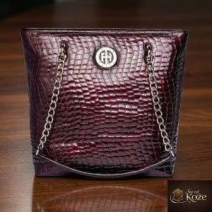 Elegantna velika bordo torba od kože Lara - Img 4