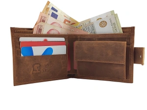 Muški kožni novčanik Street Zip sa kopčom - svetlo braon brušeni - Img 6