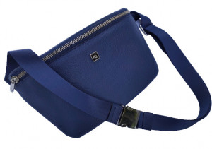 Plava kožna torbica oko struka