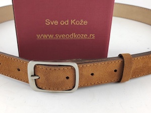 Ženski kaiš od prevrnute kože Karamela - Img 5