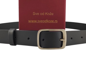 Crni ženski kaiš od boks kože