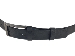 Crni muški kožni kaiš za pantalone 32mm – hrapava koža - Img 2