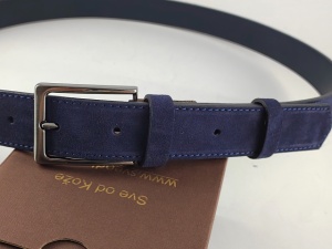 Indigo muški kaiš od prevrnute kože za farmerice i pantalone - Img 3