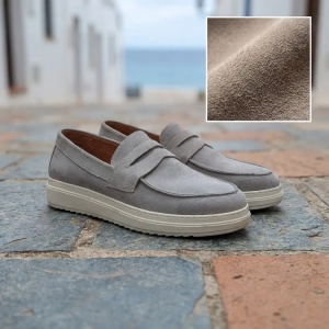 Sive casual mokasine od velura