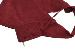 Velika bordo ženska torba od prevrnute kože Shopper - Img 5