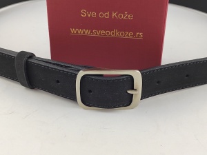 Ženski kaiš od prevrnute kože crni - Img 6