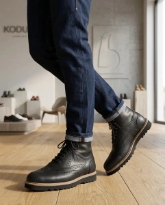 Crne duboke kožne cipele Real Man