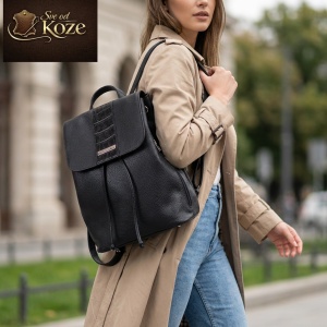 Crni elegantni ženski kožni ranac Gloria - Img 4