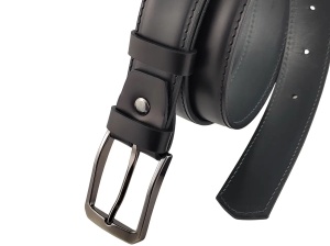 Crni mat elegantni muški kožni kaiš za pantlone - Img 5