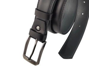 Crni mat elegantni muški kožni kaiš za pantlone - Img 5
