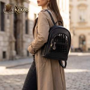Crni ženski ranac od kože Gala