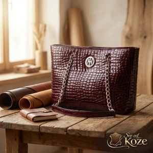 Velika bordo ženska kožna torba Nora - Img 3