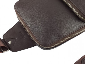 Velika braon kožna torba preko grudi i preko leđa - Crossbody braon - Img 4