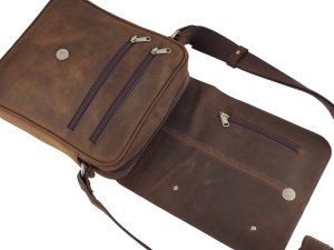 Velika Leather svetlo braon brušena kožna torba - Img 4