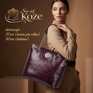 Elegantna velika bordo torba od kože Lara - Img 2