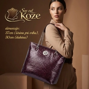Elegantna velika bordo torba od kože Lara - Img 2
