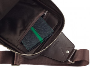 Velika braon kožna torba preko grudi i preko leđa - Crossbody braon - Img 5