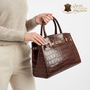 Ženska kožna tašna Everyday Elegance konjak