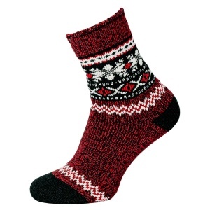 Sosete_lana_alpaca_stea_visiniu