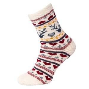 Șosete groase de iarnă pentru damă, din lână alpaca, model nordic
