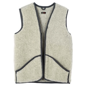 Vesta din lana merinos, Comfort, gri, fermoar