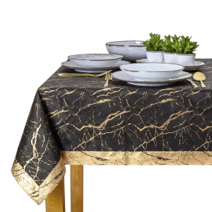 Față de masă marmură negru, teflonată, dreptunghi, elegantă