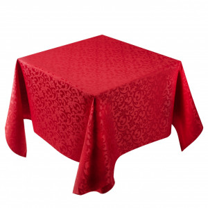 Față de masă dreptunghiulară Imperial Damask — bordeaux cu model floral baroc - Img 3