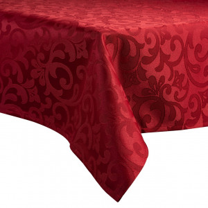 Față de masă dreptunghiulară Imperial Damask — bordeaux cu model floral baroc - Img 4