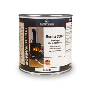 BORMA COLOR - Vopsea pentru metal si ciment rezistenta la temperaturi inalte 125 ml aluminiu
