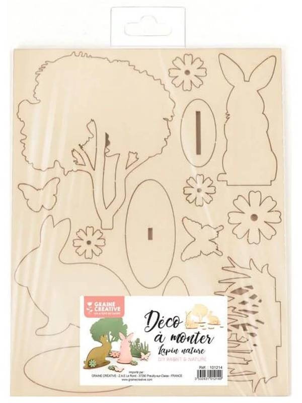 Decoratiune Iepurasi din lemn Graine Creative 101214